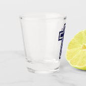 Blauw Christelijk kruis verschillende varianten Shot Glas (Links)