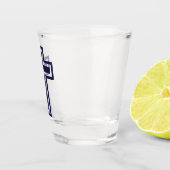 Blauw Christelijk kruis verschillende varianten Shot Glas (Rechts)
