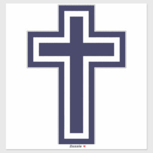 Blauw Christelijk kruis verschillende varianten Sticker
