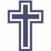 Blauw Christelijk kruis verschillende varianten Sticker (Voorkant)