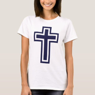 Blauw Christelijk kruis verschillende varianten T-shirt