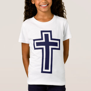 Blauw Christelijk kruis verschillende varianten T-shirt