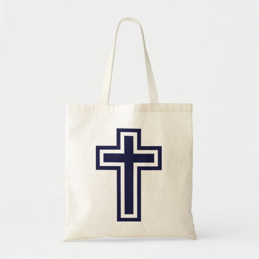 Blauw Christelijk kruis verschillende varianten Tote Bag (Voorkant)