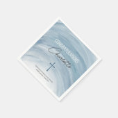 Blauw Christelijk kruisje Afstuderen Servet (Hoek)