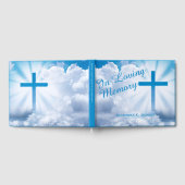 Blauw Christelijk kruiswitte wolken in liefdevolle Gastenboek (Volledig)