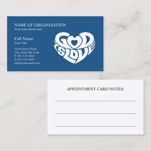 Blauw-Christelijke kerkdominee | Religieus ministe Afsprakenkaartje (Voorkant / Achterkant)