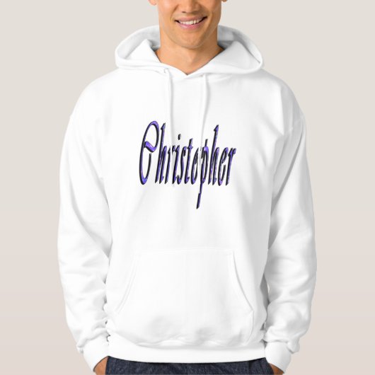 Blauw Christopher naamlogo, Hoodie (Voorkant)
