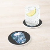 Blauw Chrome Schedel Onderzetter (Zijkant)
