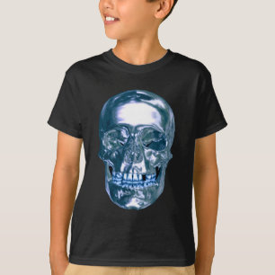 Blauw Chrome Schedel Shirt