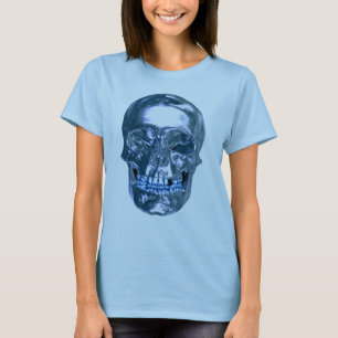 Blauw Chrome Schedel Shirt