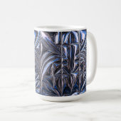 Blauw Chroom Geometrie Koffiemok (Voorkant rechts)
