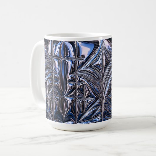 Blauw Chroom Geometrie Koffiemok (Voorkant links)