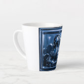Blauw Chroom Mona Reliëf Latte Mok (Linkerhoek)