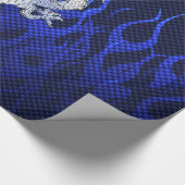 Blauw Chroom zoals Dragon Carbon Fiber Style Cadeaupapier (Hoek)