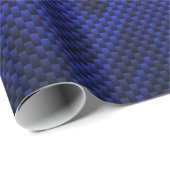 Blauw Chroom zoals Dragon Carbon Fiber Style Cadeaupapier (Rol Hoek)