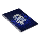 Blauw Chroom zoals Dragon Carbon Fiber Style Notitieboek (Rechterzijde)