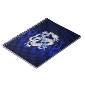 Blauw Chroom zoals Dragon Carbon Fiber Style Notitieboek (Linkerzijde)
