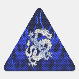 Blauw Chroom zoals Dragon Carbon Fiber Style Sticker