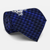 Blauw Chroom zoals Dragon Carbon Fiber Style Stropdas (Opgerold)