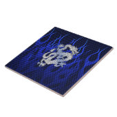 Blauw Chroom zoals Dragon Carbon Fiber Style Tegeltje (Zijkant)