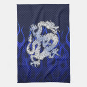 Blauw Chroom zoals Dragon Carbon Fiber Style Theedoek (Verticaal)