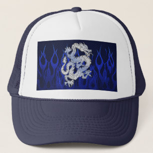 Blauw Chroom zoals Dragon Carbon Fiber Style Trucker Pet