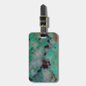 Blauw Chrysocolla Jaspis Bagagelabel (Voorkant verticaal)