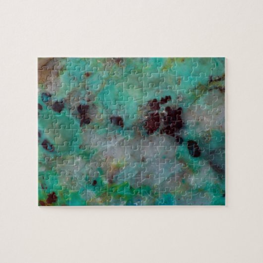 Blauw Chrysocolla Jaspis Legpuzzel (Horizontaal)