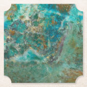 Blauw Chrysocolla Mineraal Steen Kartonnen Onderzetters (Voorkant)
