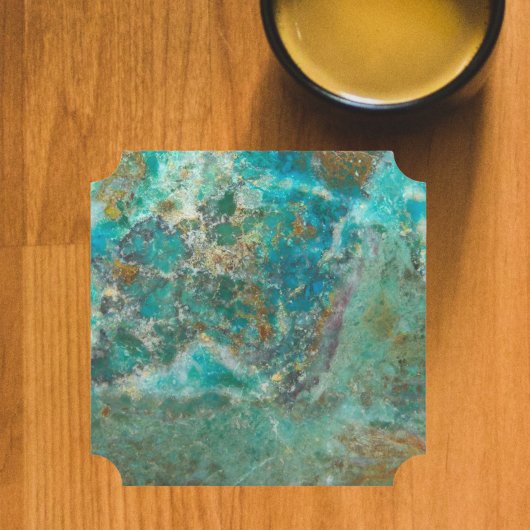 Blauw Chrysocolla Mineraal Steen Kartonnen Onderzetters
