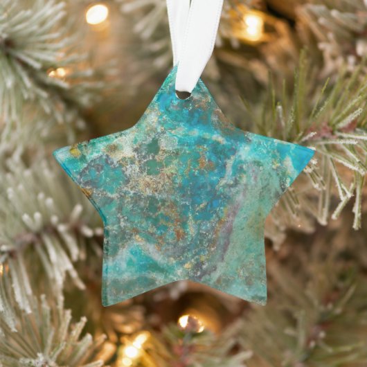 Blauw Chrysocolla Mineraal Steen Ornament (Boom)