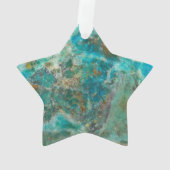 Blauw Chrysocolla Mineraal Steen Ornament (achterkant)
