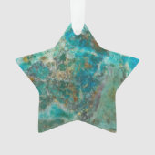 Blauw Chrysocolla Mineraal Steen Ornament (voorkant)