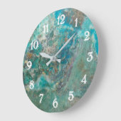 Blauw Chrysocolla mineraalsteen met witte cijfers Grote Klok (Hoek)
