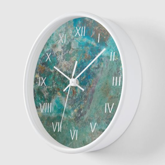 Blauw Chrysocolla Steen met Witte Romeinse cijfers (Hoek)