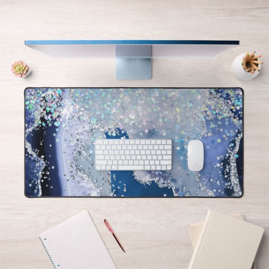 Blauw chunky glitter ontwerp bureaumat (Kantoor 1)