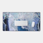 Blauw chunky glitter ontwerp bureaumat (Keyboard & Muis)