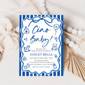 Blauw Ciao Baby grillig Italiaans Baby shower Kaart