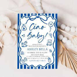 Blauw Ciao Baby grillig Italiaans Baby shower Kaart