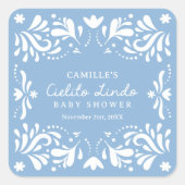 Blauw Cielito Lindo Jongen Baby Shower  Vierkante Sticker