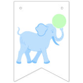 Blauw Circus Baby shower lephant a Boy Vlaggetjes (Tweede vlag)