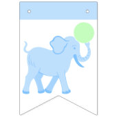 Blauw Circus Cute Elephant Baby shower Oh Baby Vlaggetjes (Eerste vlag)