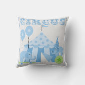 Blauw Circus Fun Kussen (Achterkant)