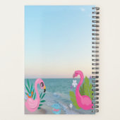 Blauw Cirkel Flamingo's Oceaan Illustraties Planner (Achterkant)