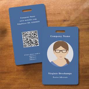 Blauw Cirkel Foto Personeelsbadge Badge