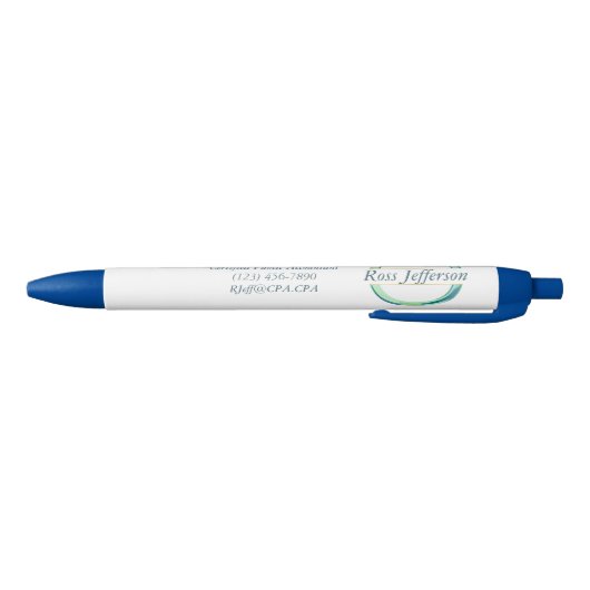 Blauw Cirkel Logo Zwarte Inkt Pen (Bodem)