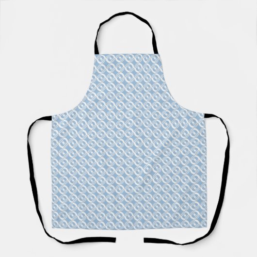 Blauw Cirkel Patroon Schort (Voorkant)