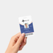 Blauw cirkelontwerp  | Medische foto-id & Logo Badge (Handheld)