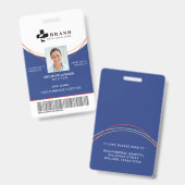 Blauw cirkelontwerp  | Medische foto-id & Logo Badge (Voor- en achterkant)