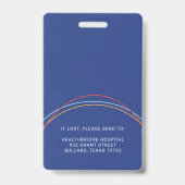 Blauw cirkelontwerp  | Medische foto-id & Logo Badge (Achterkant)